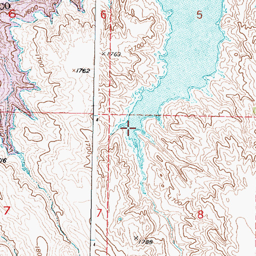 Topographic Map of Whiteman Draw, SD