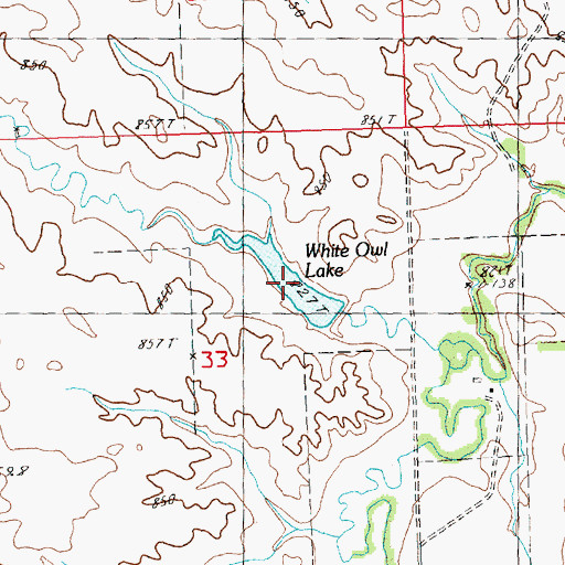 Topographic Map of White Owl Lake, SD