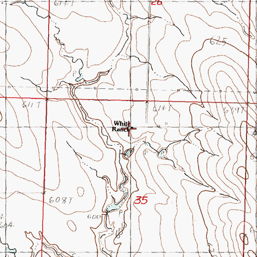 Topographic Map of White Ranch, SD