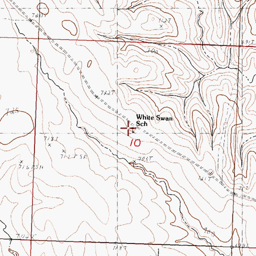 Topographic Map of White Swan School, SD