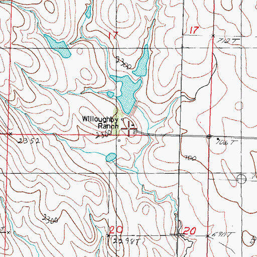 Topographic Map of Willoughby Ranch, SD
