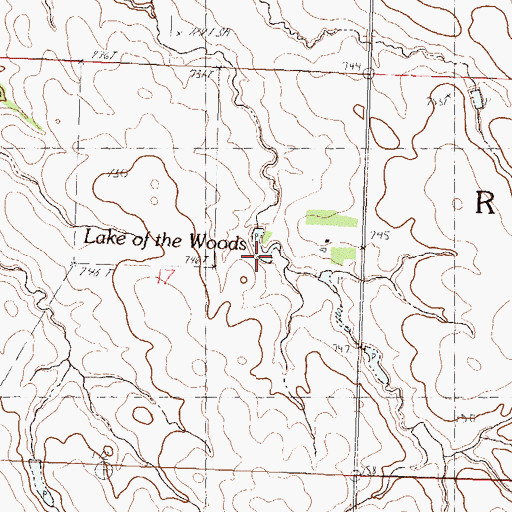 Topographic Map of Lake of the Woods, SD