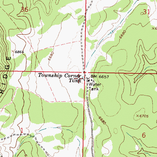 Topographic Map of Township Corner Tank, AZ