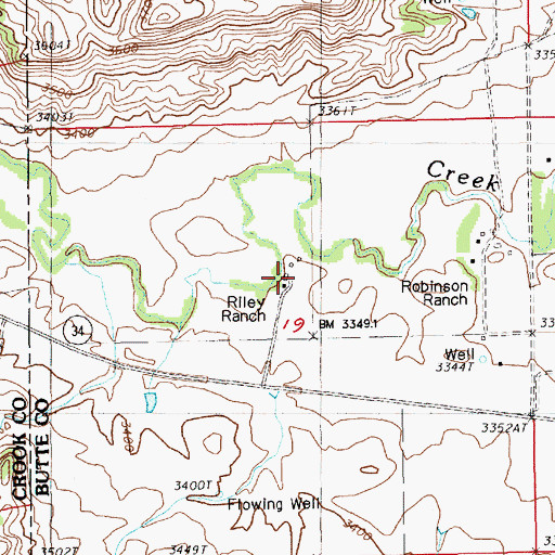 Topographic Map of Ribey Ranch, SD