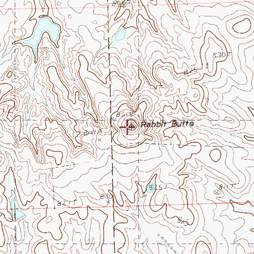 Topographic Map of Rabbit Butte, SD
