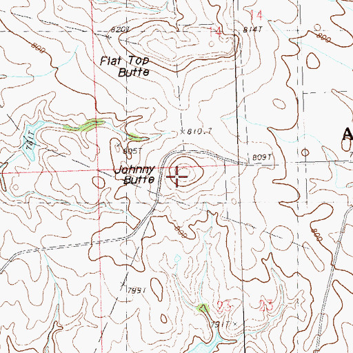 Topographic Map of Johnny Butte, SD