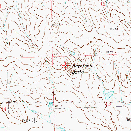 Topographic Map of Haystack Butte, SD