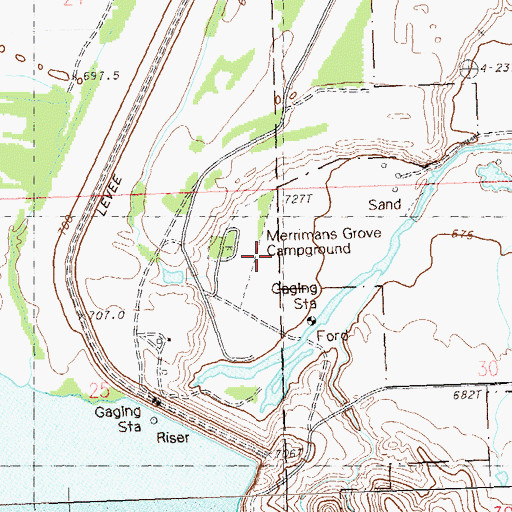 Topographic Map of Merrimans Grove Campground, SD