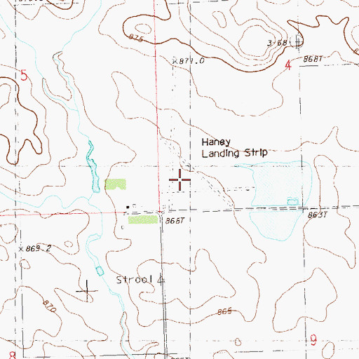 Topographic Map of Haney Landing Strip (historical), SD
