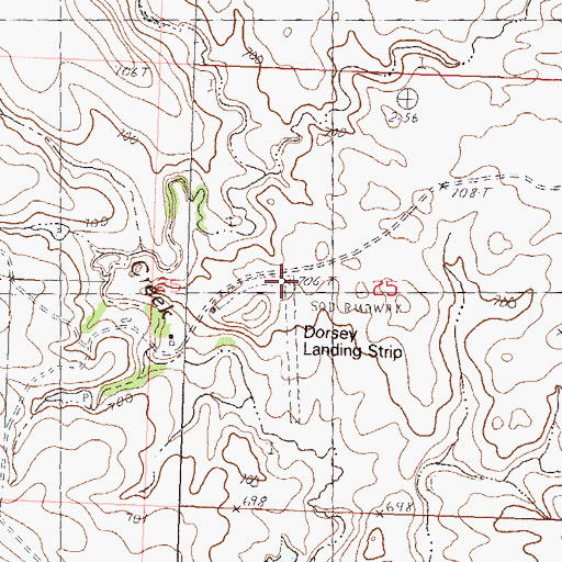 Topographic Map of Dorsey Ranch Airport, SD