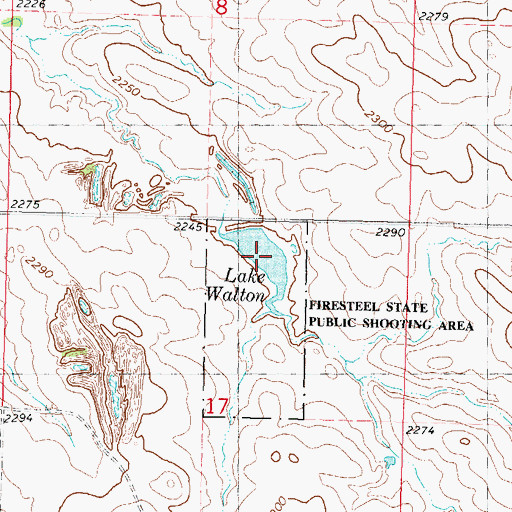 Topographic Map of Lake Walton, SD