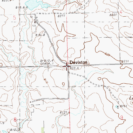 Topographic Map of Daviston, SD