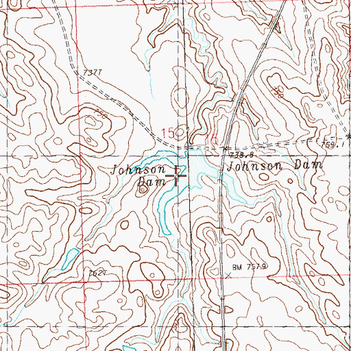 Topographic Map of Johnson Dam, SD