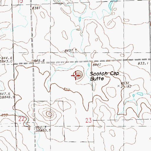 Topographic Map of Scotch Cap Butte, SD