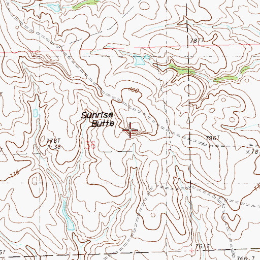 Topographic Map of Sunrise Butte, SD