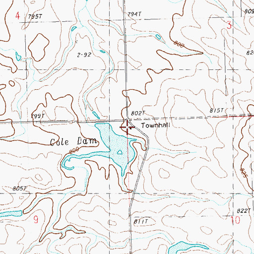 Topographic Map of Barrett Townhall, SD