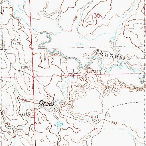 Topographic Map of School Section Draw, SD