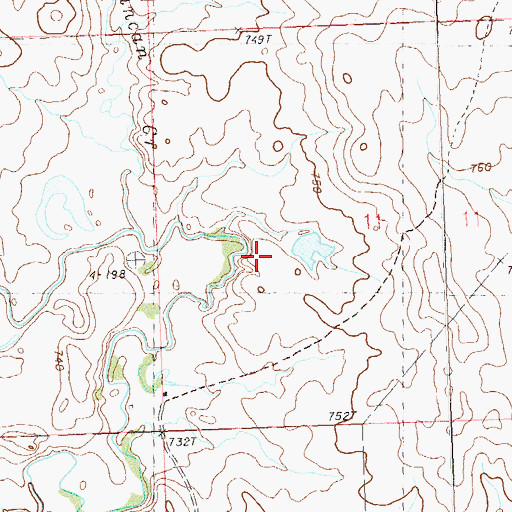 Topographic Map of Cottonwood Creek, SD