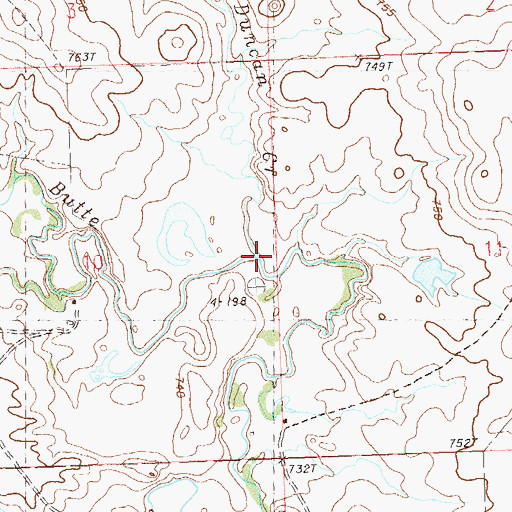 Topographic Map of Duncan Creek, SD