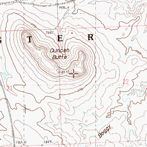 Topographic Map of Duncan Butte, SD