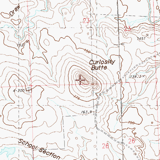 Topographic Map of Curiosity Butte, SD