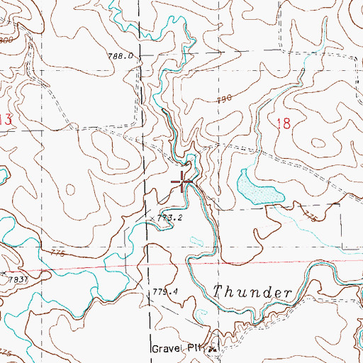 Topographic Map of Cone Tree Creek, SD