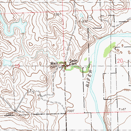 Topographic Map of Seim Cemetery, SD