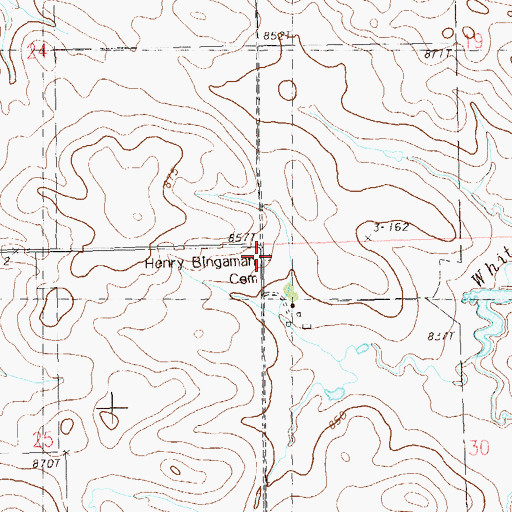 Topographic Map of Henry Bingaman Cemetery, SD