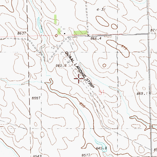 Topographic Map of Quaal Landing Strip (historical), SD