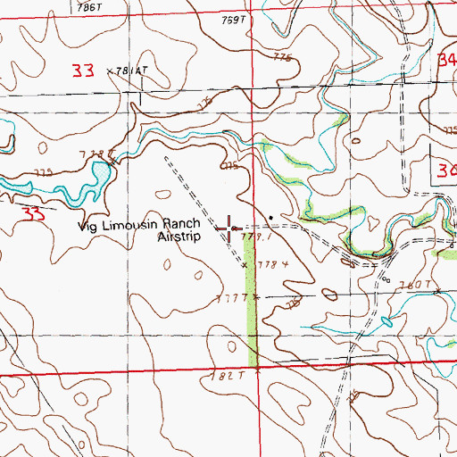 Topographic Map of Vig Limousin Airport, SD