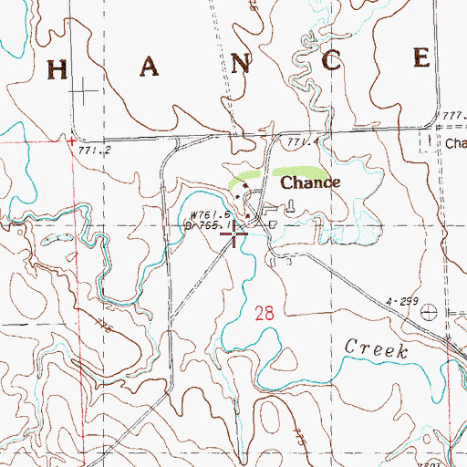 Topographic Map of Hart Creek, SD