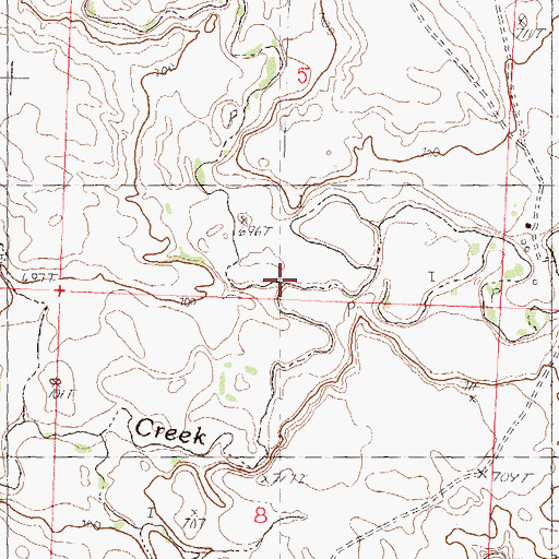 Topographic Map of Line Creek, SD