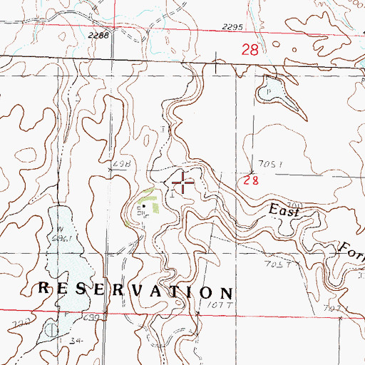 Topographic Map of West Fork East Twin Butte Creek, SD