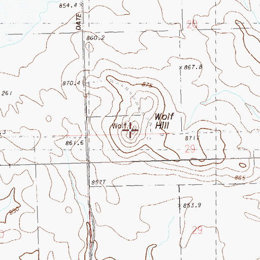 Topographic Map of Wolf Hill, SD