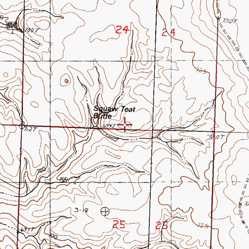 Topographic Map of Peaked Butte, SD