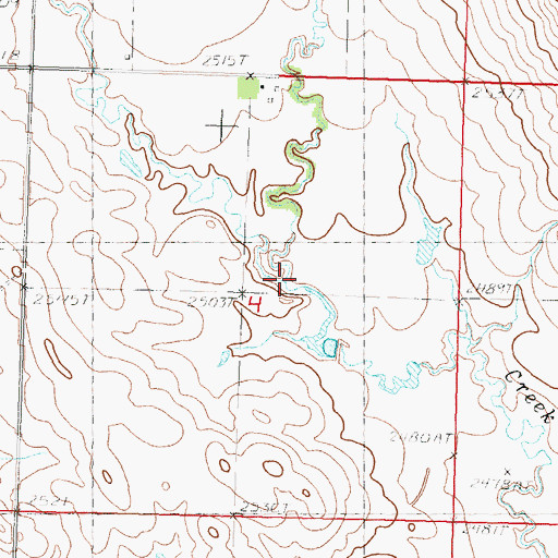 Topographic Map of West Fork Dirty Womans Creek, SD