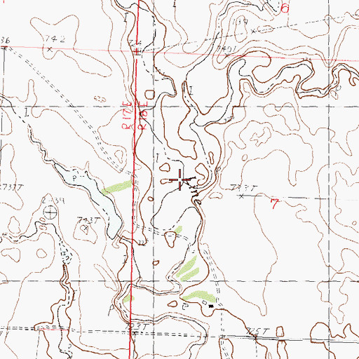 Topographic Map of Tourney Creek, SD