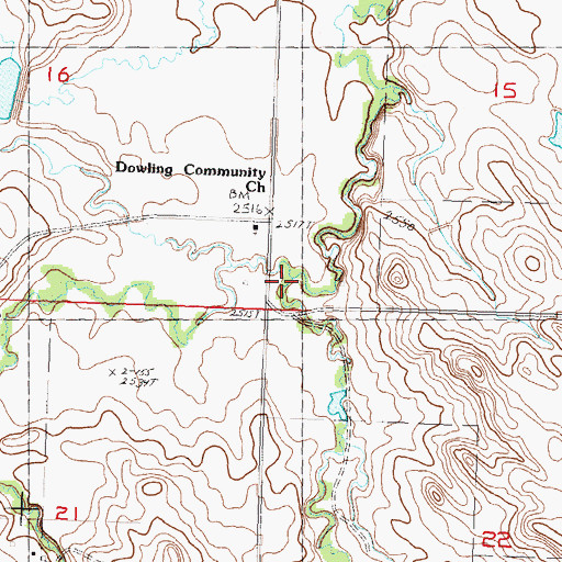Topographic Map of South Fork Ash Creek, SD