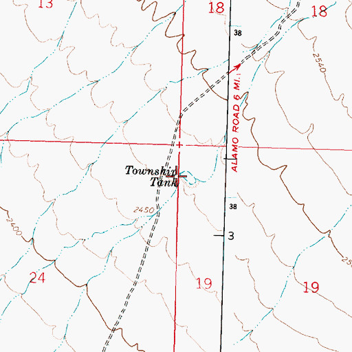 Topographic Map of Township Tank, AZ