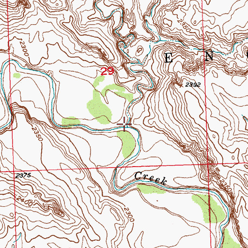Topographic Map of Porcupine Creek, SD