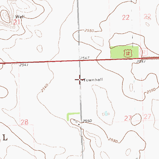 Topographic Map of Trail Townhall, SD