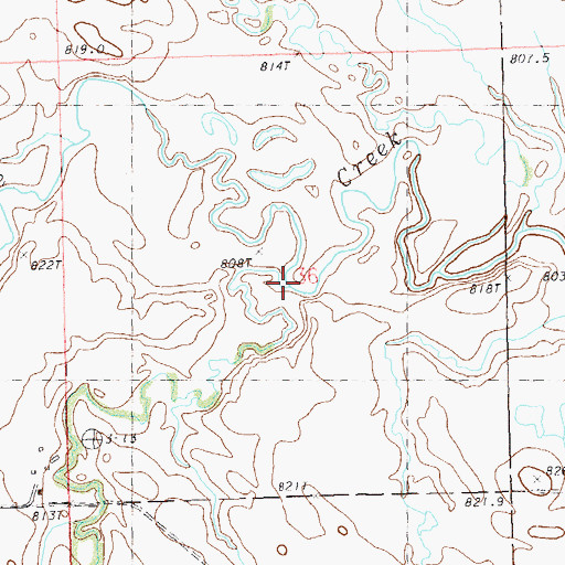 Topographic Map of Dog Creek, SD