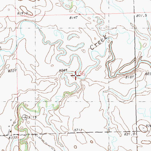 Topographic Map of Dog Creek, SD