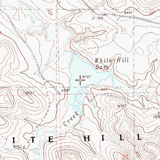 Topographic Map of White Hill Dam, SD
