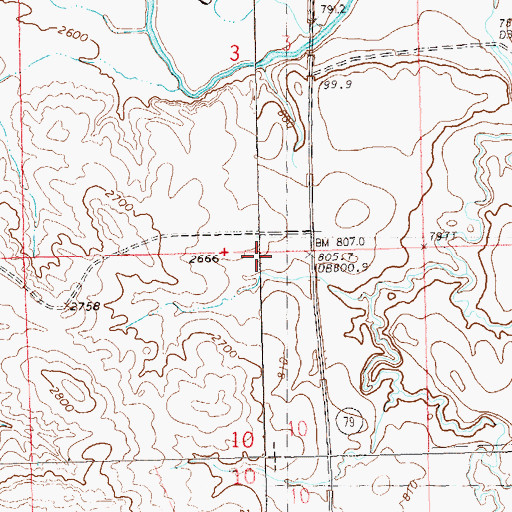 Topographic Map of South Grand River Cemetery, SD