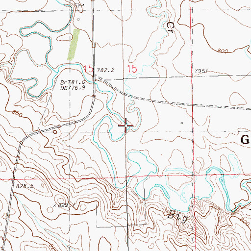 Topographic Map of Gooseneck Creek, SD