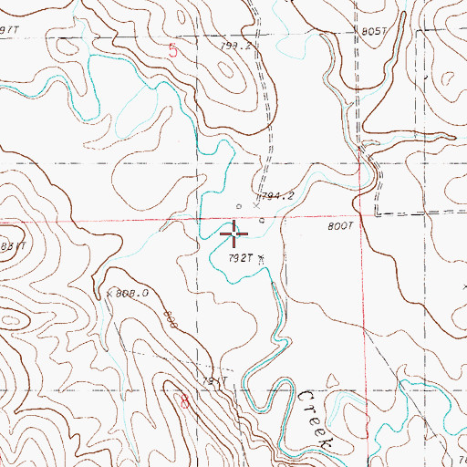 Topographic Map of Fivemile Creek, SD