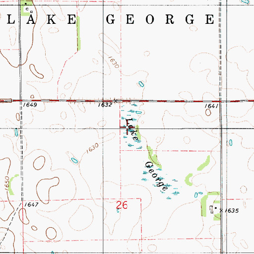 Topographic Map of Lake George, SD