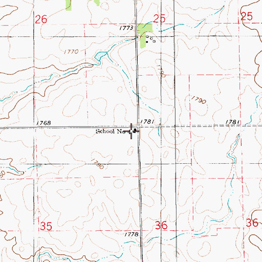 Topographic Map of School Number 4, SD