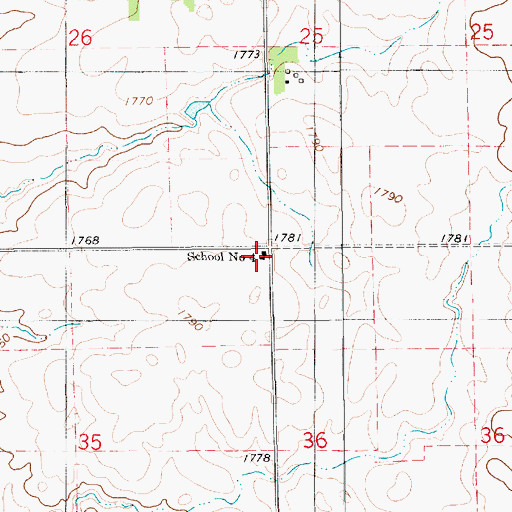 Topographic Map of School Number 4, SD